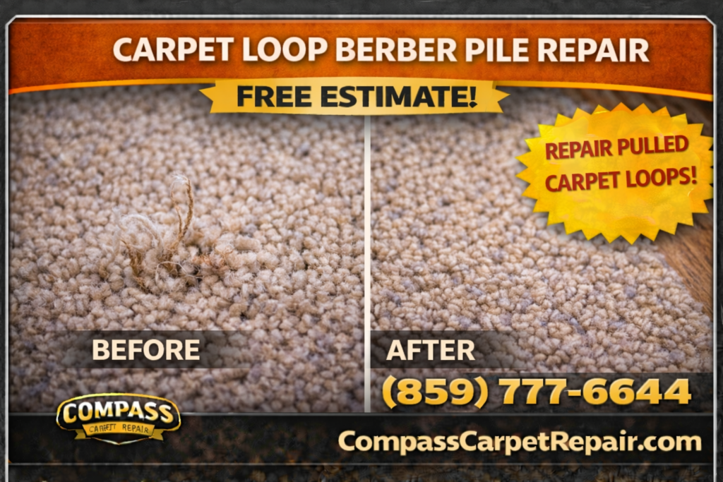Carpet Loop Berber Pile Repair In Cincinnati Ohio, Northern Kentucky​