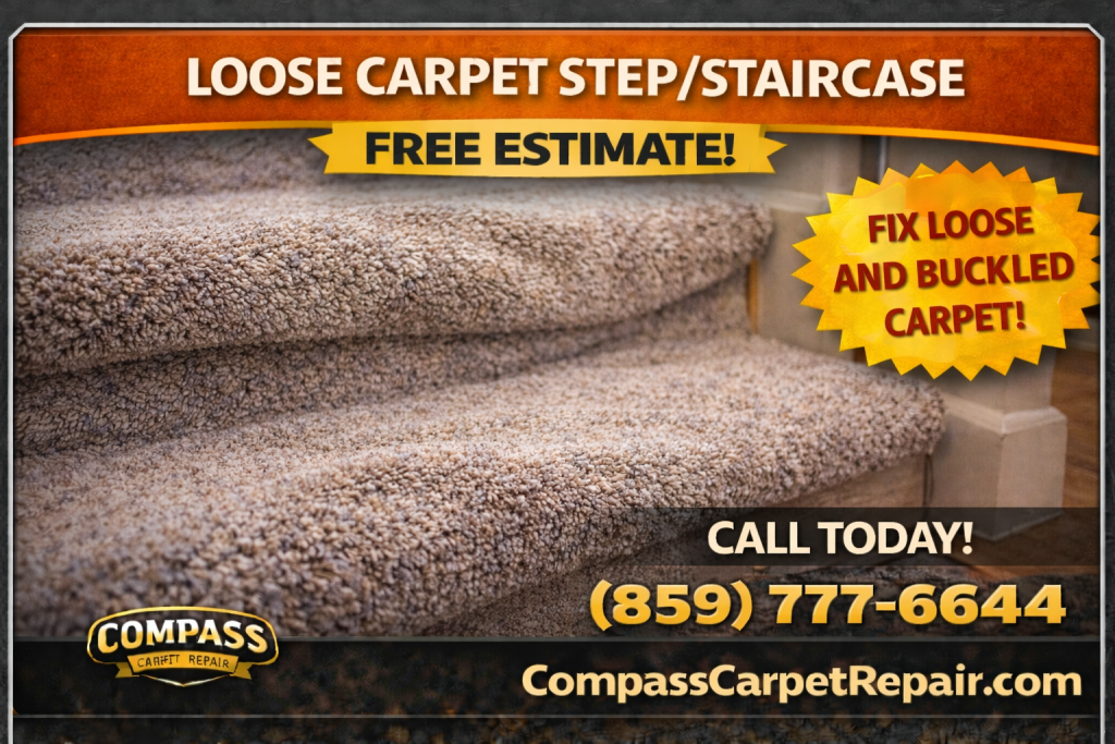 Loose Carpet StepStaircase Repair In Cincinnati Ohio, Northern Kentucky