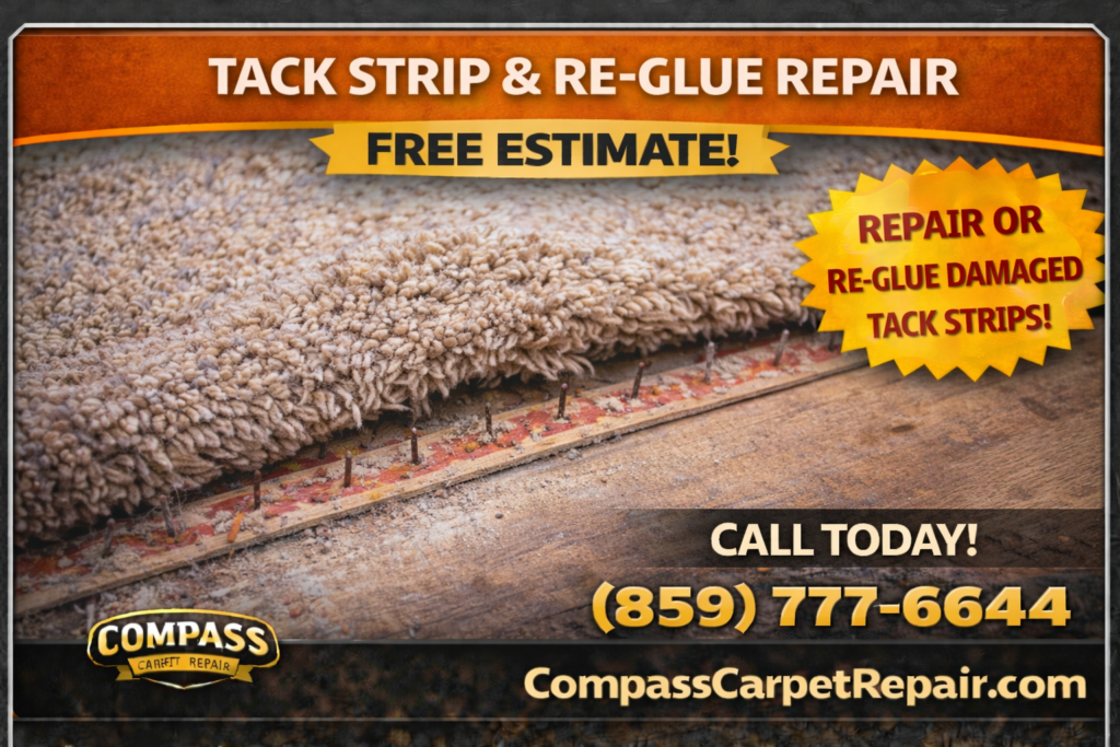 Tack Strip & Re-Glue Repair Concrete, Wood Replacement & Repair In Cincinnati Ohio, Northern Kentucky​